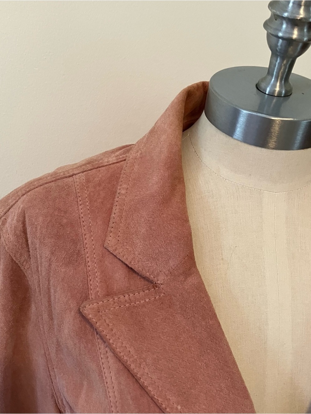 April Cornell Trading Women’s Leather Blazer Jacket Pink Sz. L Lined Western - Picture 5 of 12